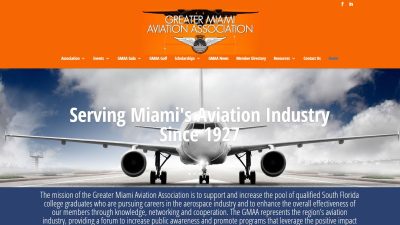 <a href="http://www.miamiaviation.org/" target="_blank" rel="noopener"><strong>Web site</strong></a> Nonprofit website design for the Greater Miami Aviation Association by Omar Perez, Lake Mary FL web designer