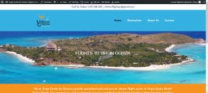 Charter flight website design by Omar Perez Florida freelance web designer